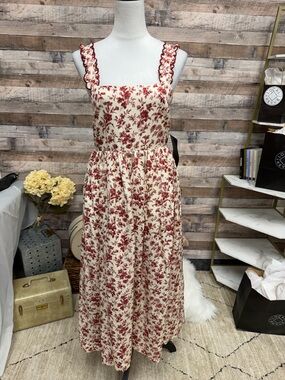 Tuckernuck Burgundy Bloom Floral Print Scalloped Straps